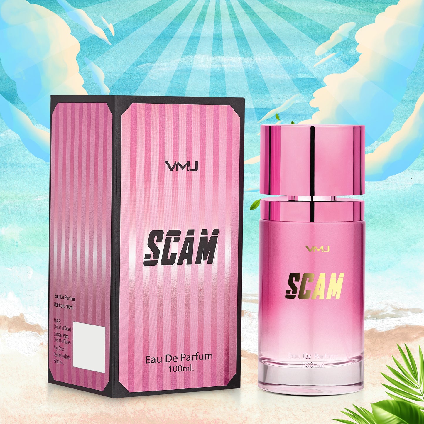 VMJ Scam (Pink) Eau De Parfum | The Long-Lasting Citrus & Woody Unisex Perfume